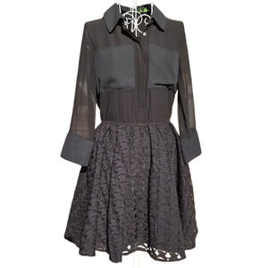 Sam Edelman Lace A-line Black Dress Size 8